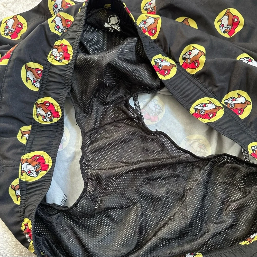 Buc-cee's | Black And Yellow Logo Swim Trunks | Size 2X